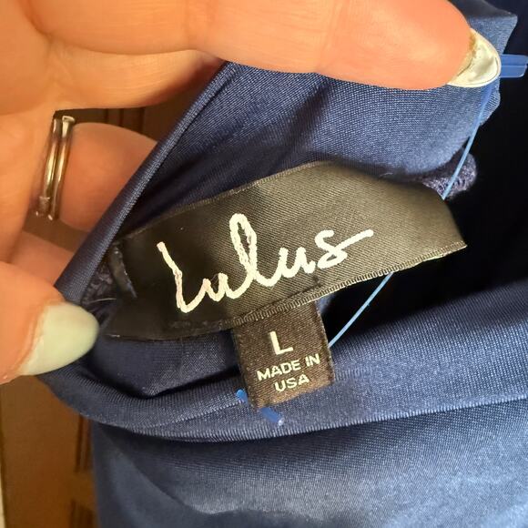 LULUs | Navy Blue Always Stunning Multi Way Dress Bridesmaids Dress Maxi | Large - Picture 8 of 8